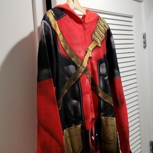 Deadpool Fleece Hooded Onezie - Mens sz Med